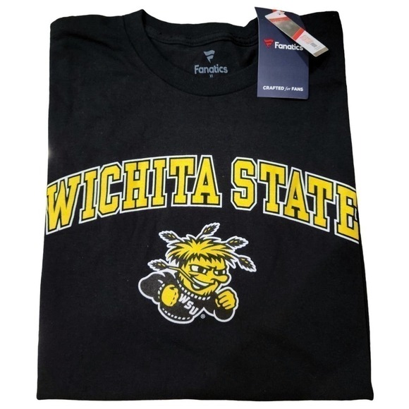 Fanatics Wichita State Shockers Arch Logo Black T-Shirt XL - Picture 2 of 6